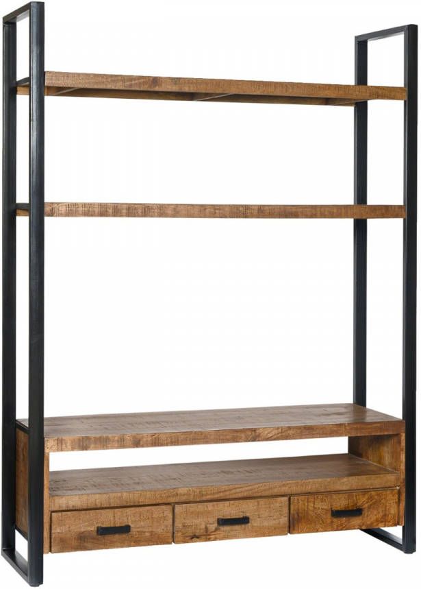 Livingfurn Tv Meubel Tv Nairobi High 150 Cm Mangohout/Gecoat Staal