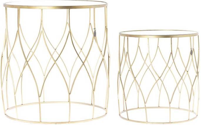 Riverdale Amaro Bijzettafel Metaal Goud Set van 2 51 x 79,95/119,95 cm