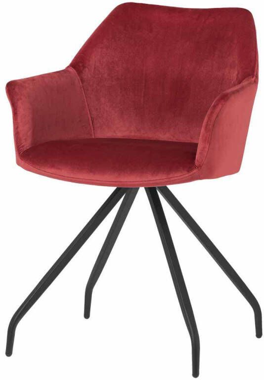 Riverdale Eetkamerstoel Ava burgundy 82cm Rood