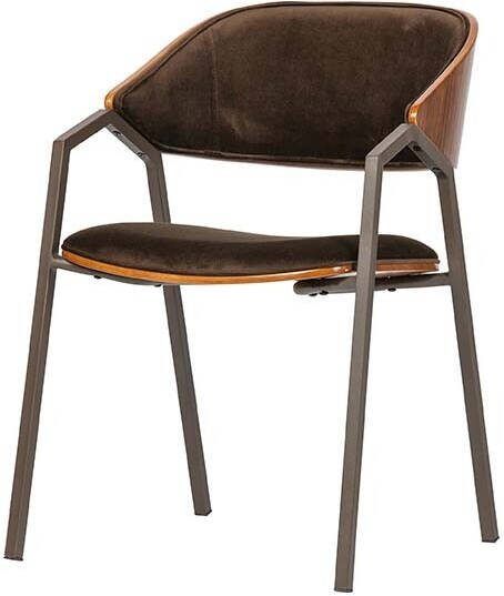 BePureHome Eetkamerstoel 'Clan' Velvet, kleur Bruin