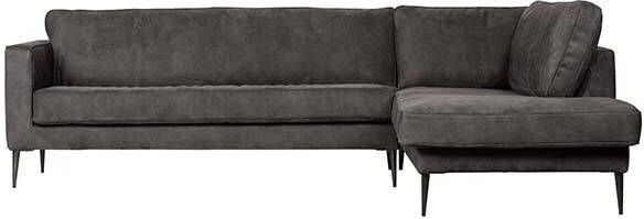 vtwonen Hoekbank 'Crew' Rechts, Suède look, kleur Donkergrijs