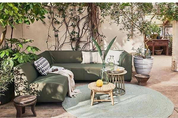 vtwonen Hollandia Hoekbank Outdoor PVC Groen 74x230x85