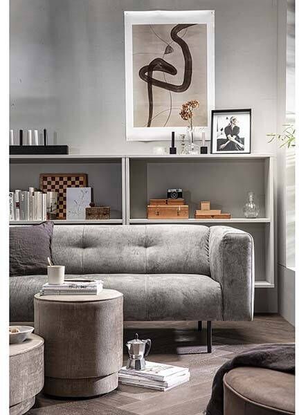 vtwonen Ronde Poef 'Pearl' 40cm, kleur Champagne