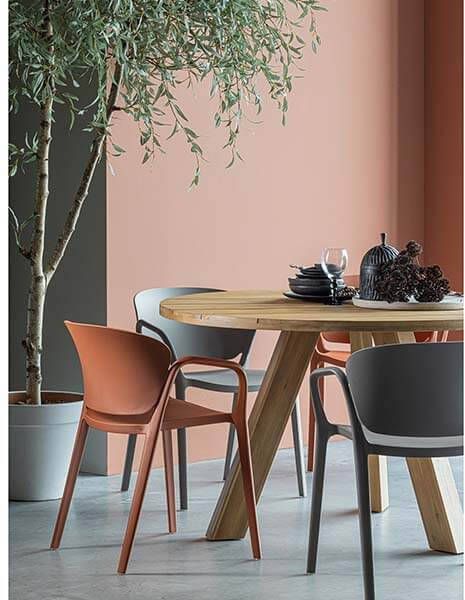 WOOOD Tuinstoel/Eetkamerstoel 'Bent' kleur Terra