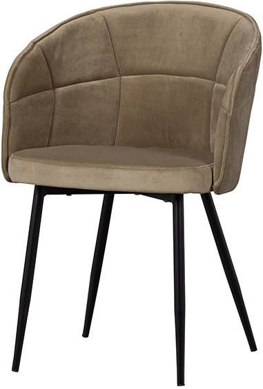 WOOOD Eetkamerstoel 'Dusk' Velvet, kleur Bleekgroen