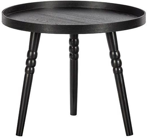 WOOOD Exclusive Bijzettafel Ponto hout zwart 45xø55 cm