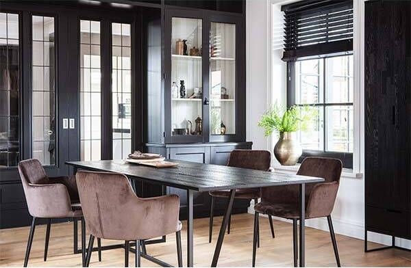 WOOOD Exclusive WOOOD Eettafel 'Silas' Eiken 220 x 90cm, kleur zwart