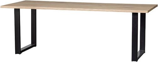 WOOOD Boomstam Eettafel 'Tablo' met U poot, 220 x 90cm
