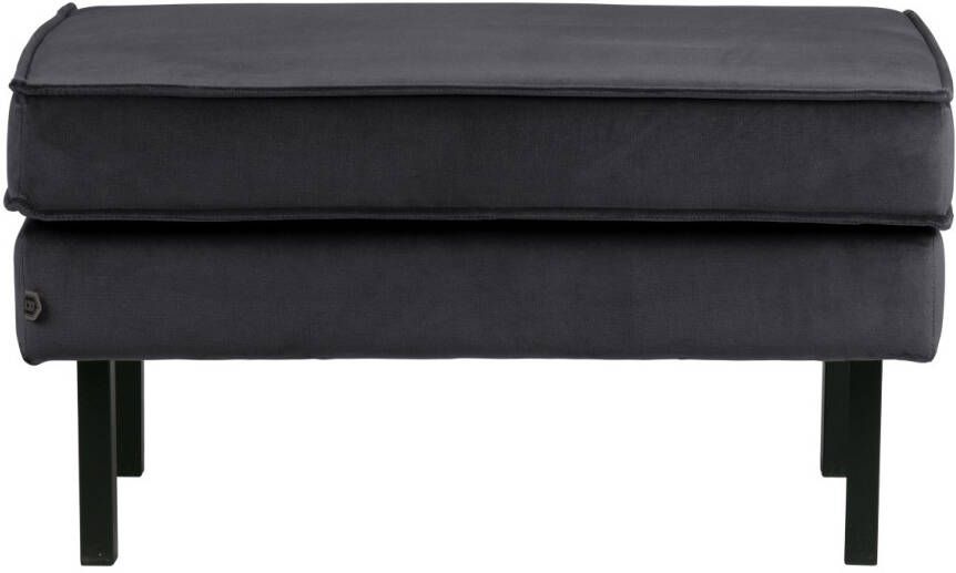 BePureHome Hocker 'Rodeo' Velvet, kleur Donkergrijs