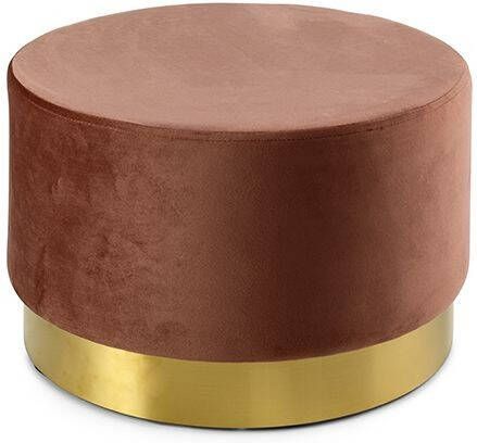 Kare Design Poef Cherry B55 X H35 Cm Mauve Fluweel Messing